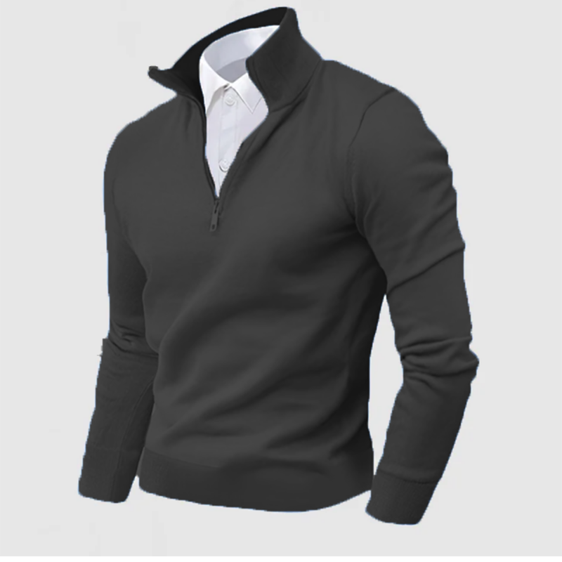 Gentleman's Business Three-Quarter Zip Sweater-Comfort & Reliable
