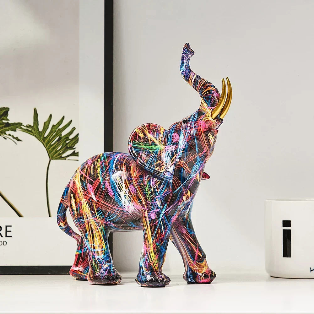 Artistic Elephant Sculpture with Graffiti Design-Comfort & Reliable