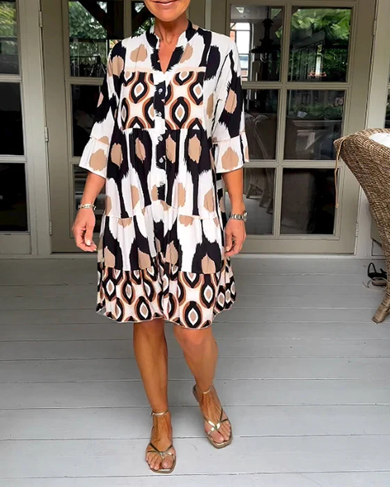 Spotted Print Pleated Dress-Comfort & Reliable