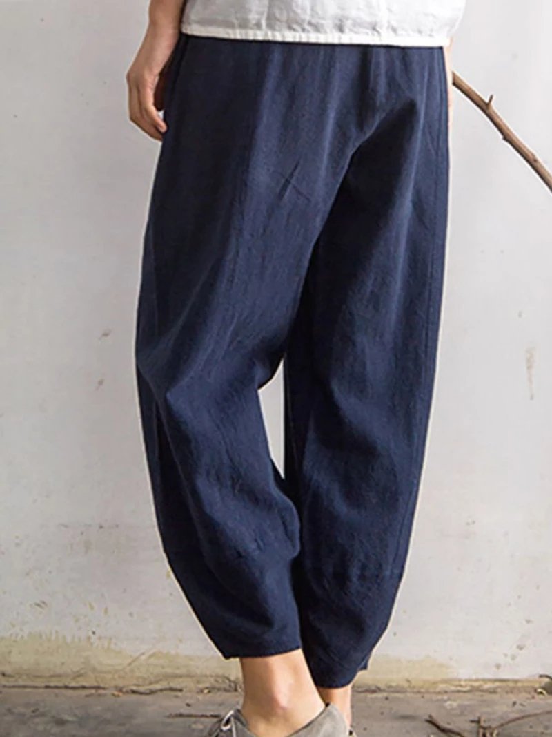 Women's Pure Color Elegant Casual Cotton Pants-Comfort & Reliable