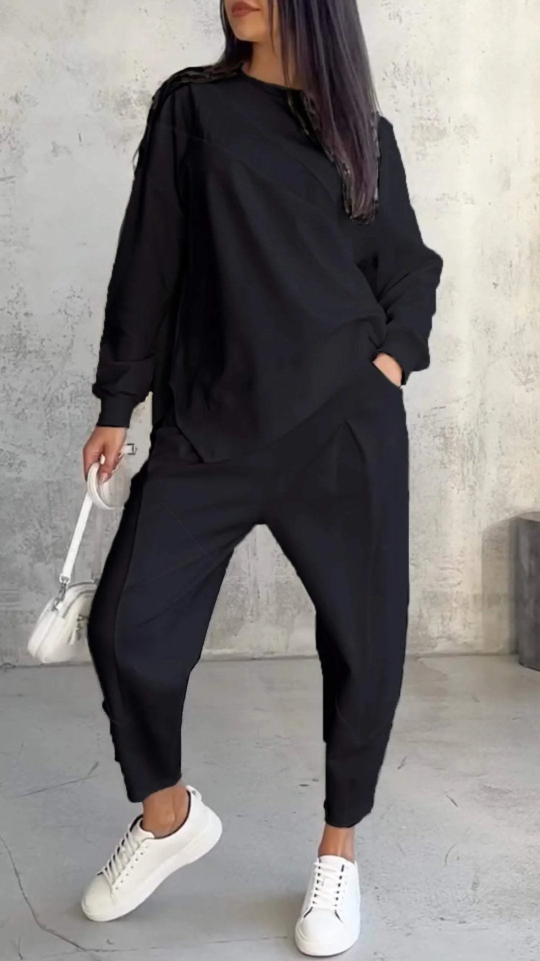 Casual Round Neck Long Sleeve Two Piece Suit-Comfort & Reliable