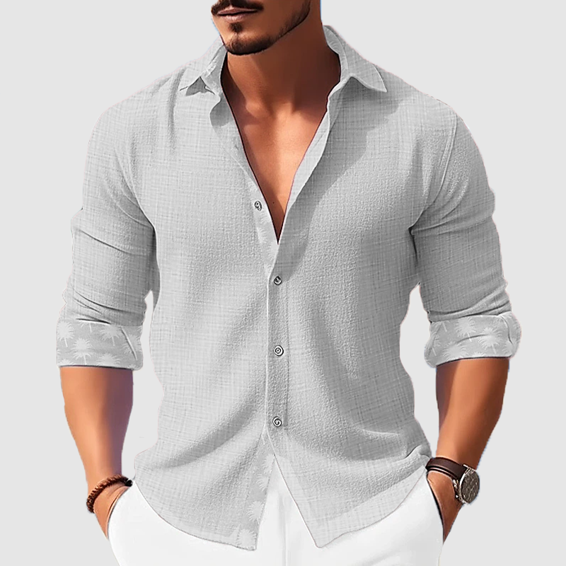 Men's shirt autumn men's cotton linen shirt long sleeve lapel shirt-Comfort & Reliable