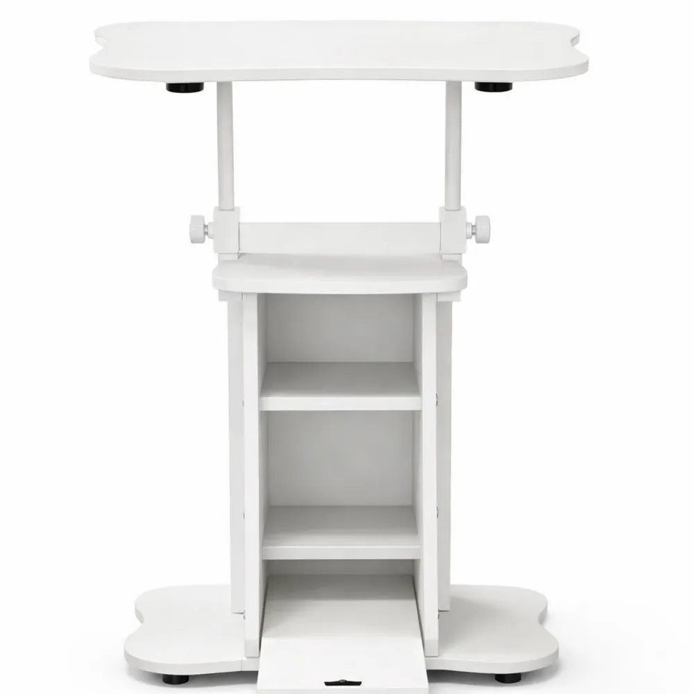 Table d'ordinateur réglable en hauteur avec rangement ergonomique