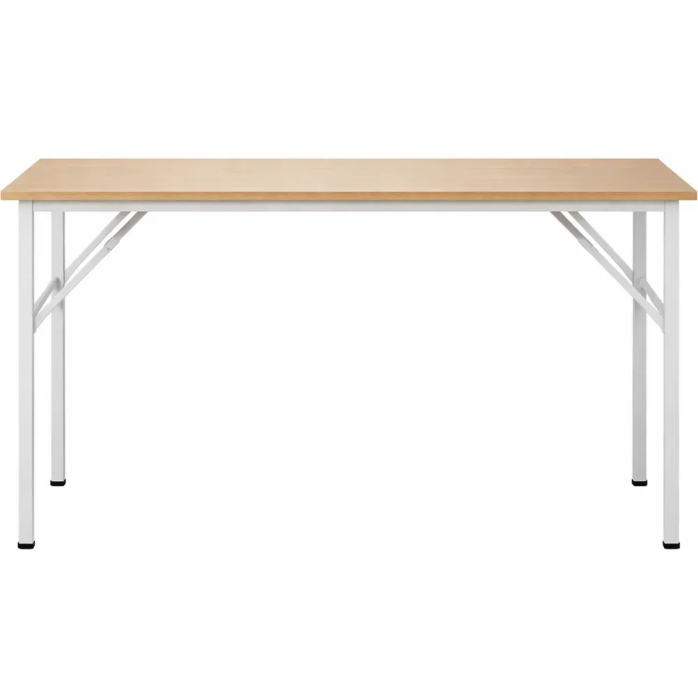 Bureau pliable en bois pour poste de travail, 120x60x75 cm, chêne et blanc