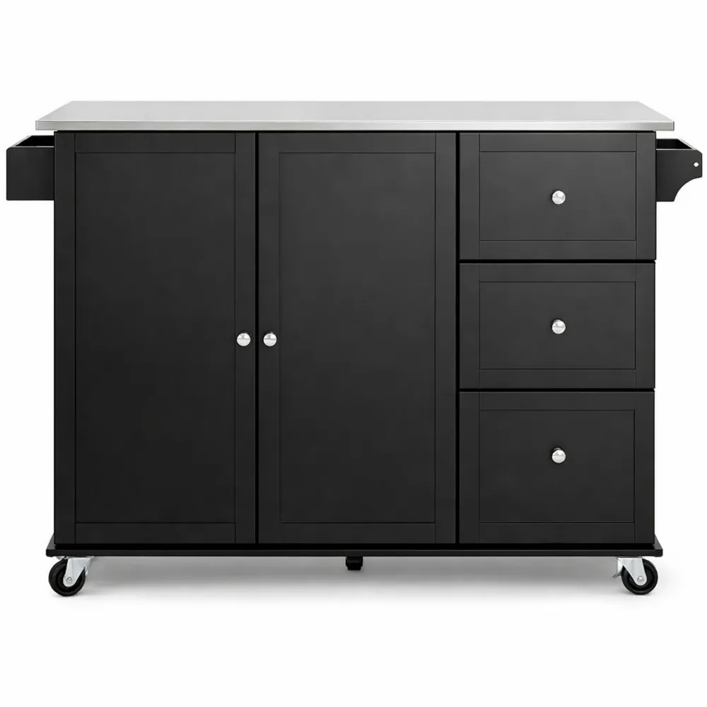 Chariot de Cuisine à Roulettes avec Étagères Ajustables et Tiroirs