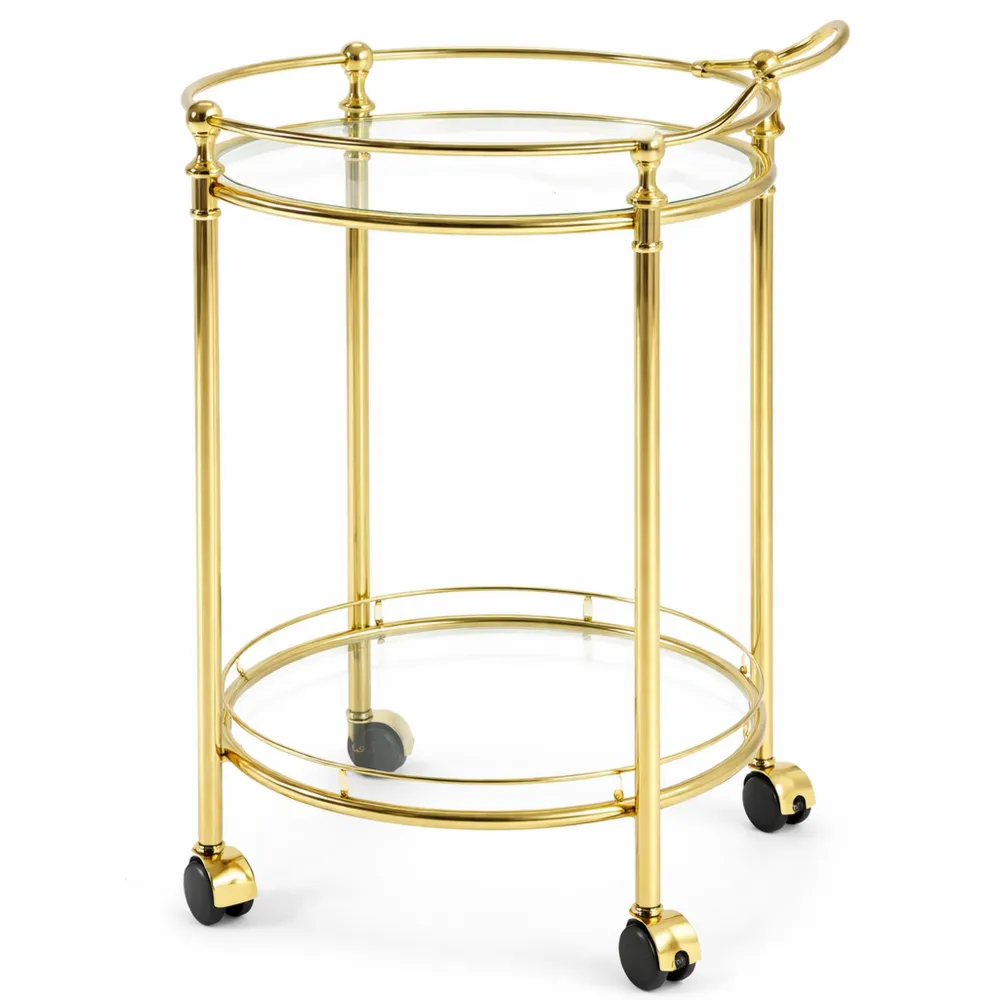 Desserte en métal et verre trempé contemporain