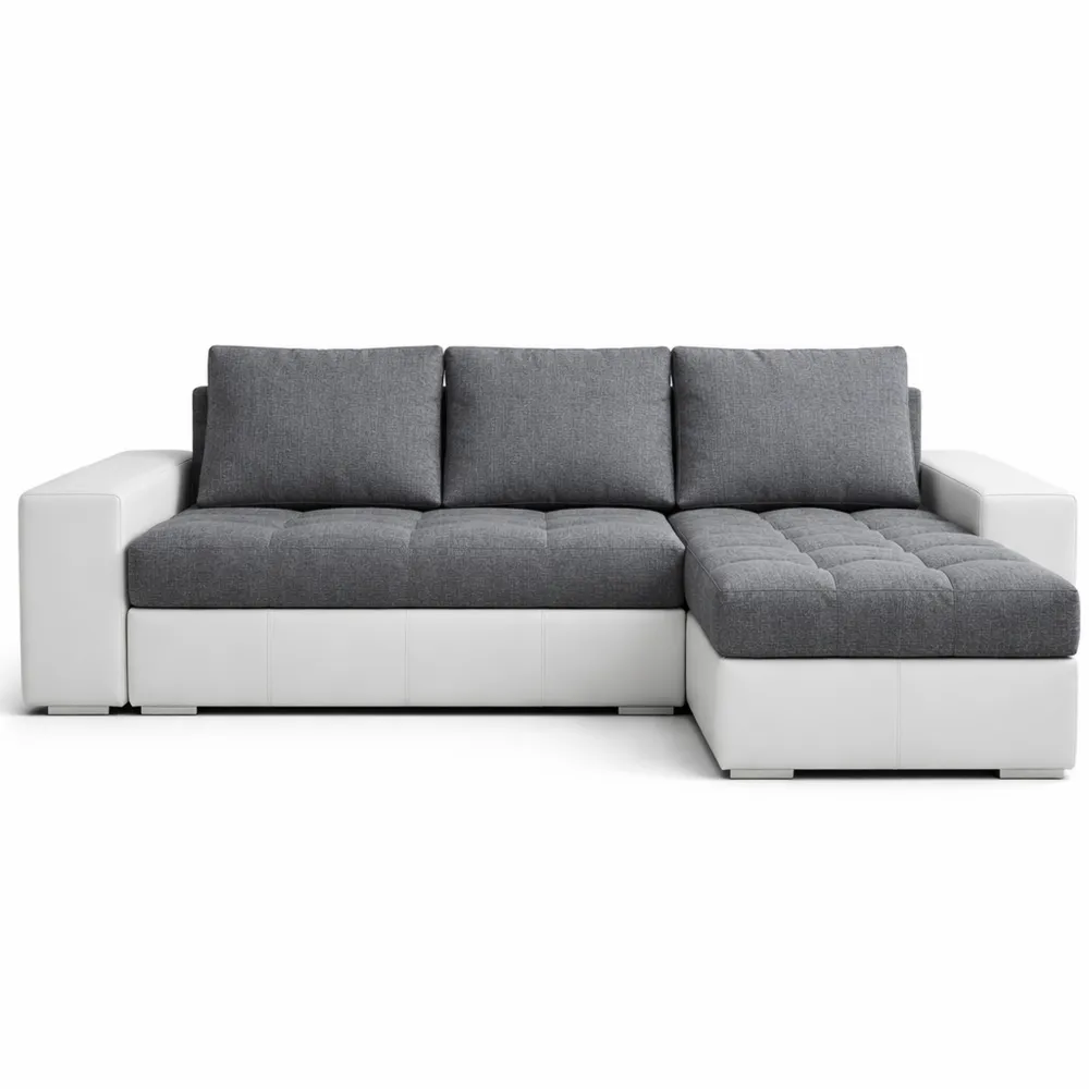 Canapé d'angle convertible réversible avec coffre