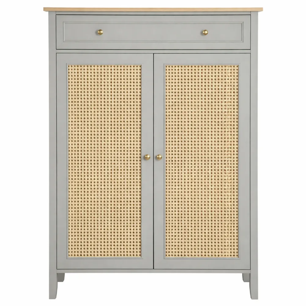 Armoire à Chaussures d'Entrée avec Tiroir et Portes cannées