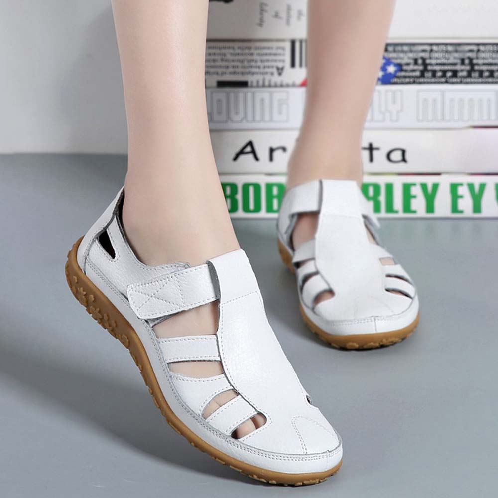  Atmungsaktive Ledersandalen mit Klettverschluss für Damen