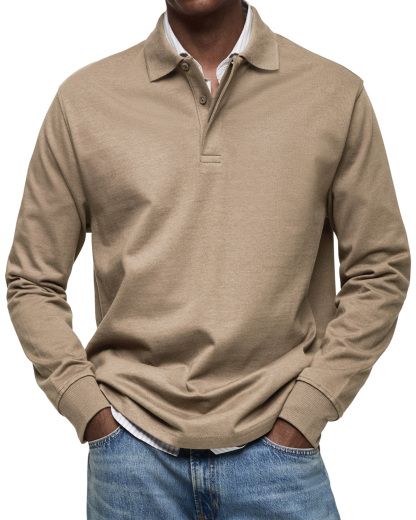 CLEARANCE SALE🔥 Men's Everyday Comfort Lapel Button Casual Long Sleeve POLO Shirt
