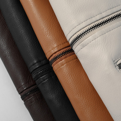  Neue samtwarme Lederjacke mit Kapuze für Herren im Herbst und Winter