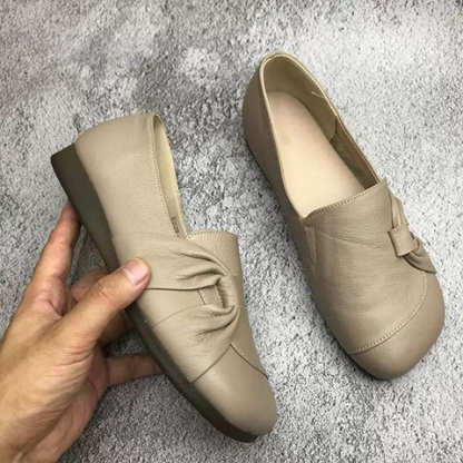 Rutschfeste Damenschuhe aus Leder mit weicher Sohle