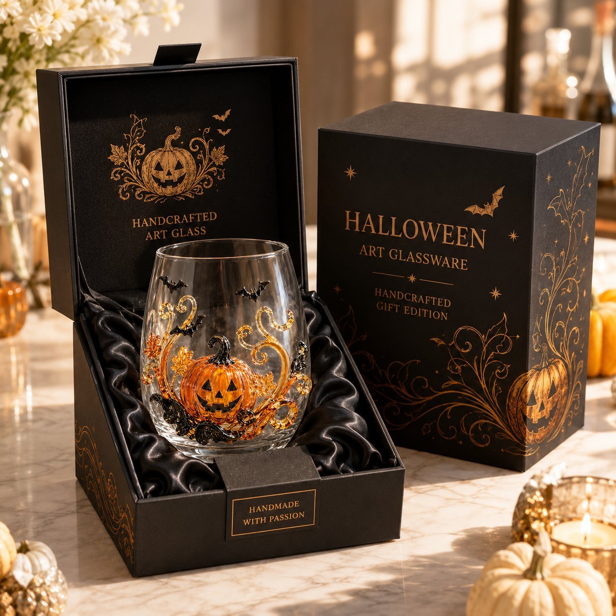 🎃 3D-Halloween-Glaskollektion in Kunsthandwerksqualität | Für magische Halloween-Drinks, auffällige 3D-Details, leuchtende Party-Momente und gemütliches Herbst-Ambiente an der Hausbar