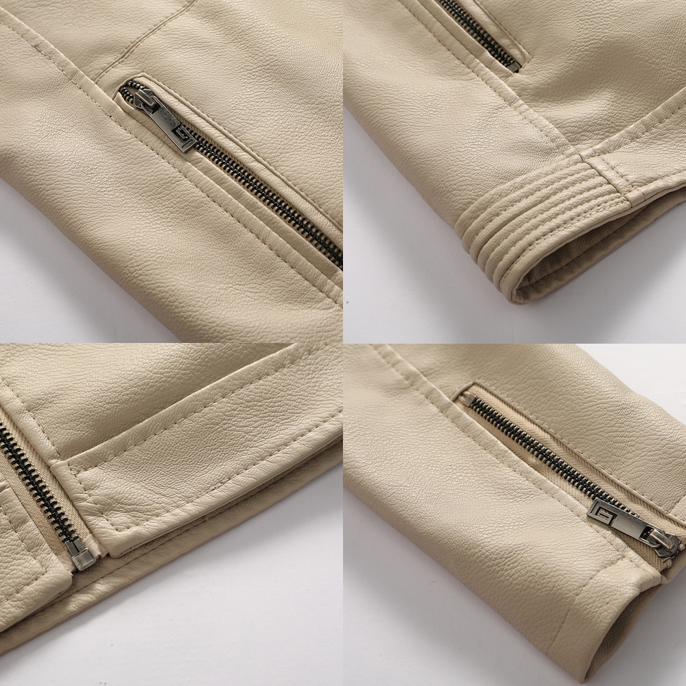  Neue samtwarme Lederjacke mit Kapuze für Herren im Herbst und Winter