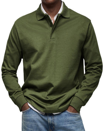 CLEARANCE SALE🔥 Men's Everyday Comfort Lapel Button Casual Long Sleeve POLO Shirt