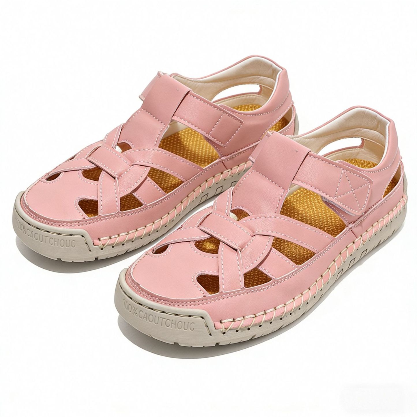 🔥Sommer heißer Verkauf🔥Sommer Herren Outdoor Strand Klettverschluss Leder Atmungsaktive Freizeitsandalen