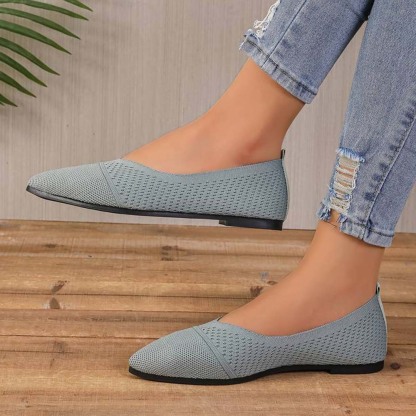  Atmungsaktive Strick-Flats für Damen mit spitzer Zehenpartie