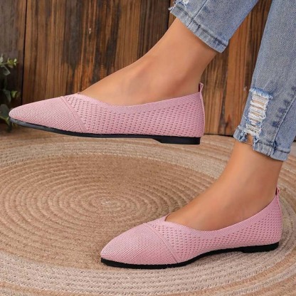  Atmungsaktive Strick-Flats für Damen mit spitzer Zehenpartie