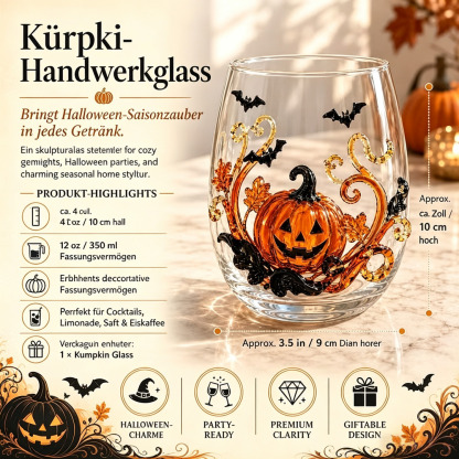 🎃 3D-Halloween-Glaskollektion in Kunsthandwerksqualität | Für magische Halloween-Drinks, auffällige 3D-Details, leuchtende Party-Momente und gemütliches Herbst-Ambiente an der Hausbar