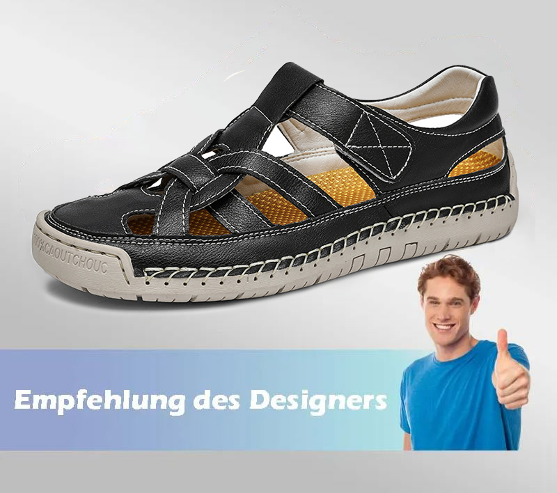 🔥Sommer heißer Verkauf🔥Sommer Herren Outdoor Strand Klettverschluss Leder Atmungsaktive Freizeitsandalen
