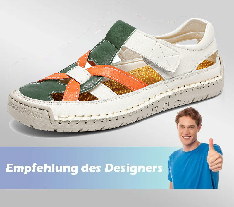 🔥Sommer heißer Verkauf🔥Sommer Herren Outdoor Strand Klettverschluss Leder Atmungsaktive Freizeitsandalen