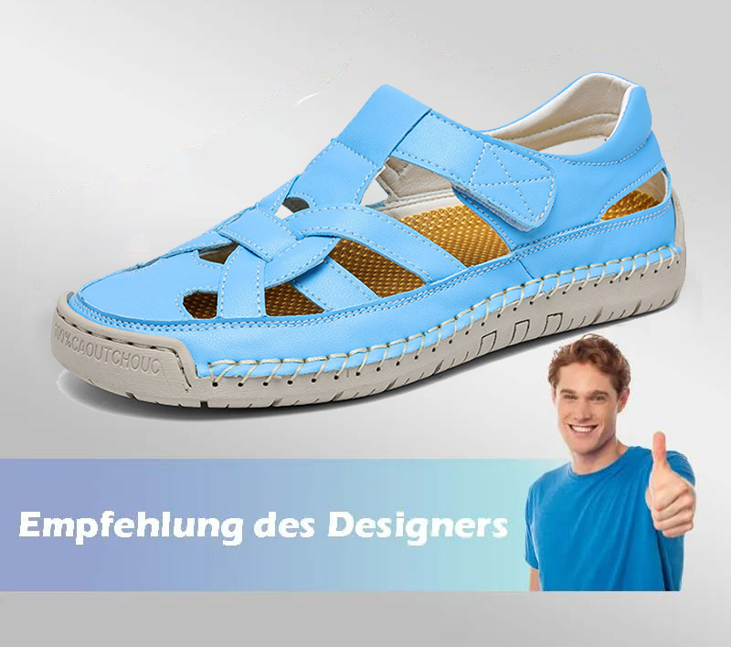 🔥Sommer heißer Verkauf🔥Sommer Herren Outdoor Strand Klettverschluss Leder Atmungsaktive Freizeitsandalen
