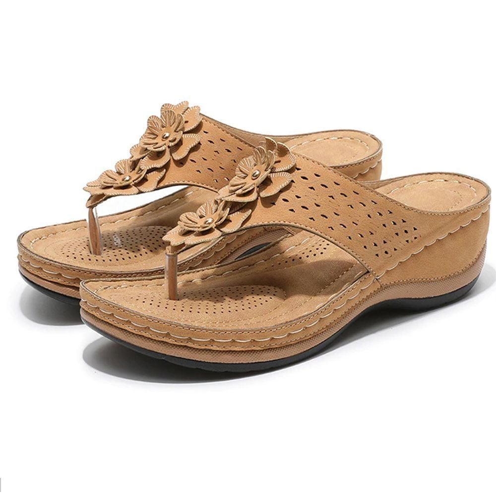 Women's Premium Orthopedic Wedge Flower Clip Toe Sandals