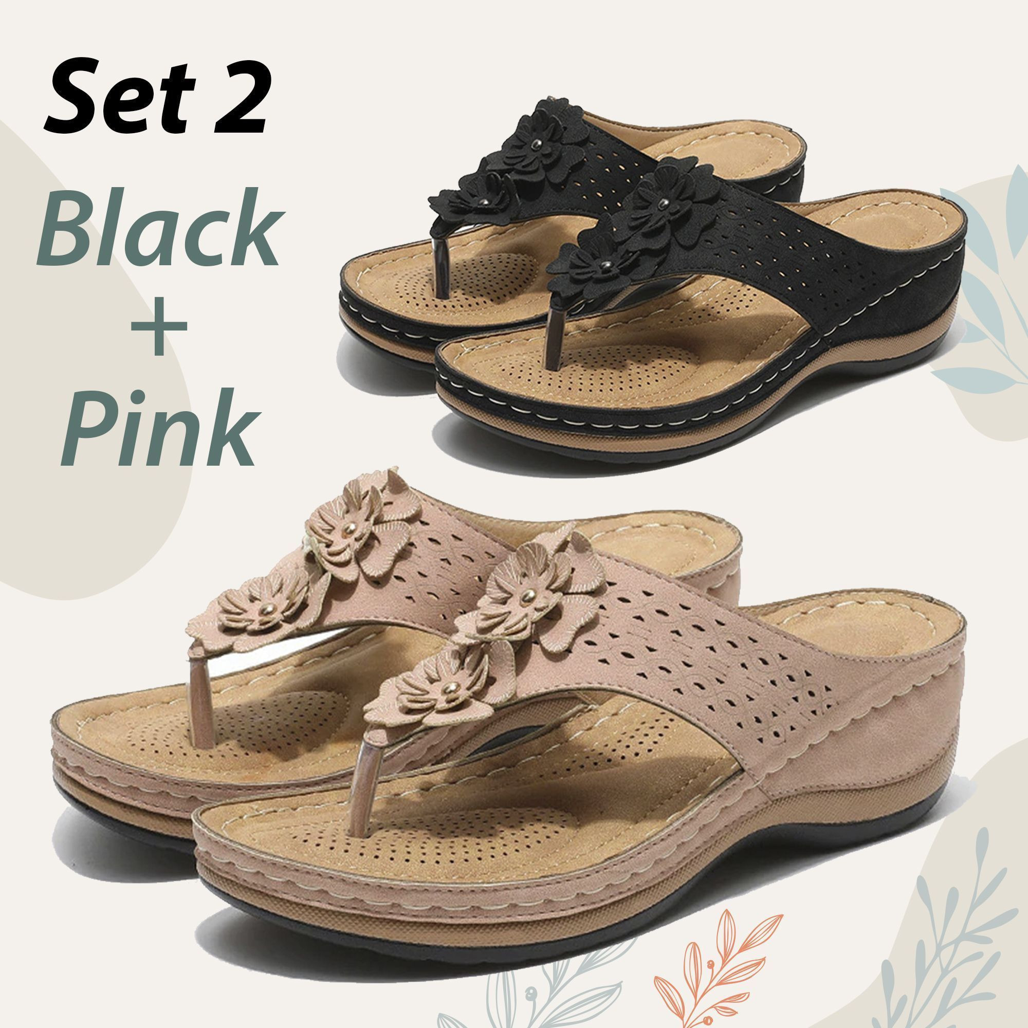 Women's Premium Orthopedic Wedge Flower Clip Toe Sandals