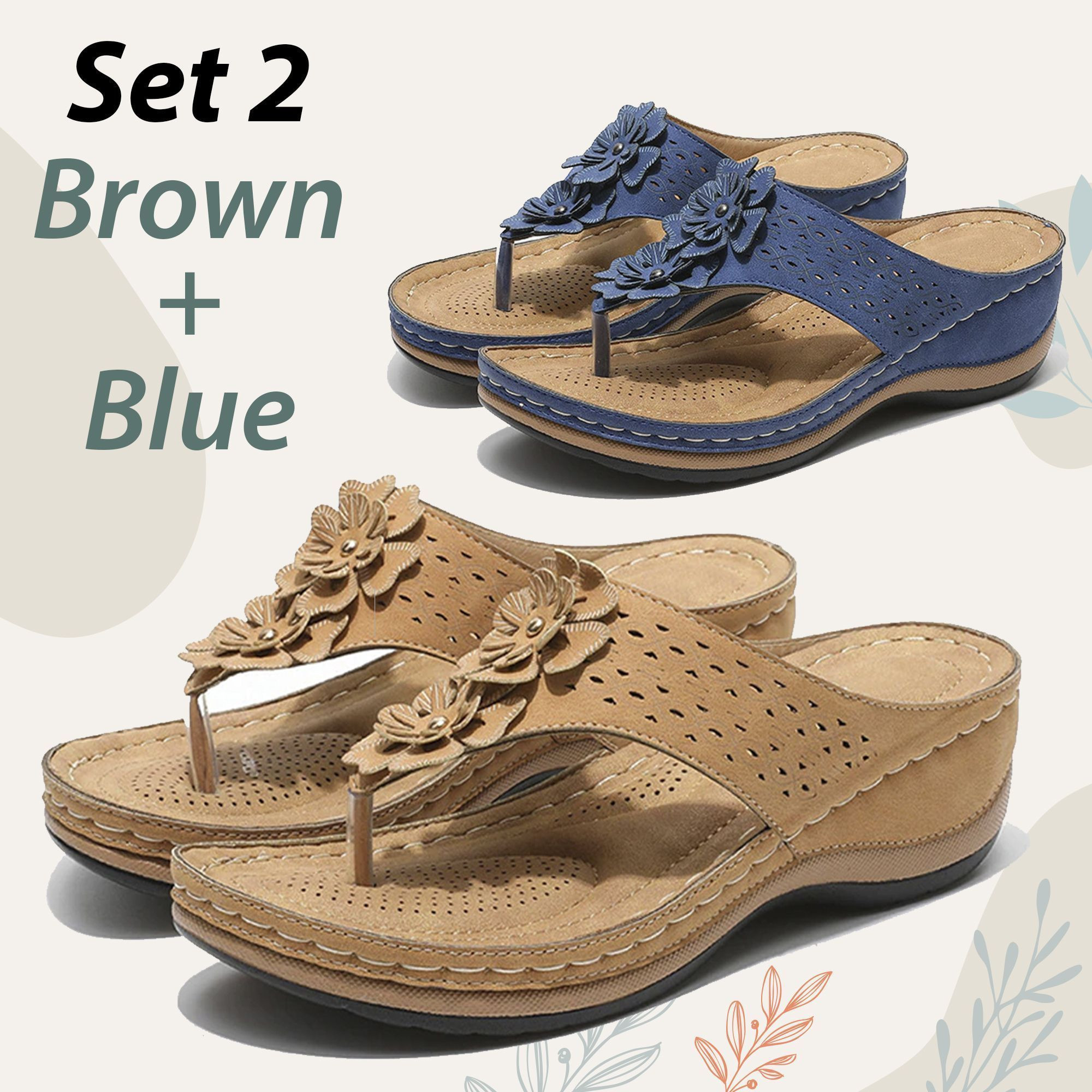 Women's Premium Orthopedic Wedge Flower Clip Toe Sandals