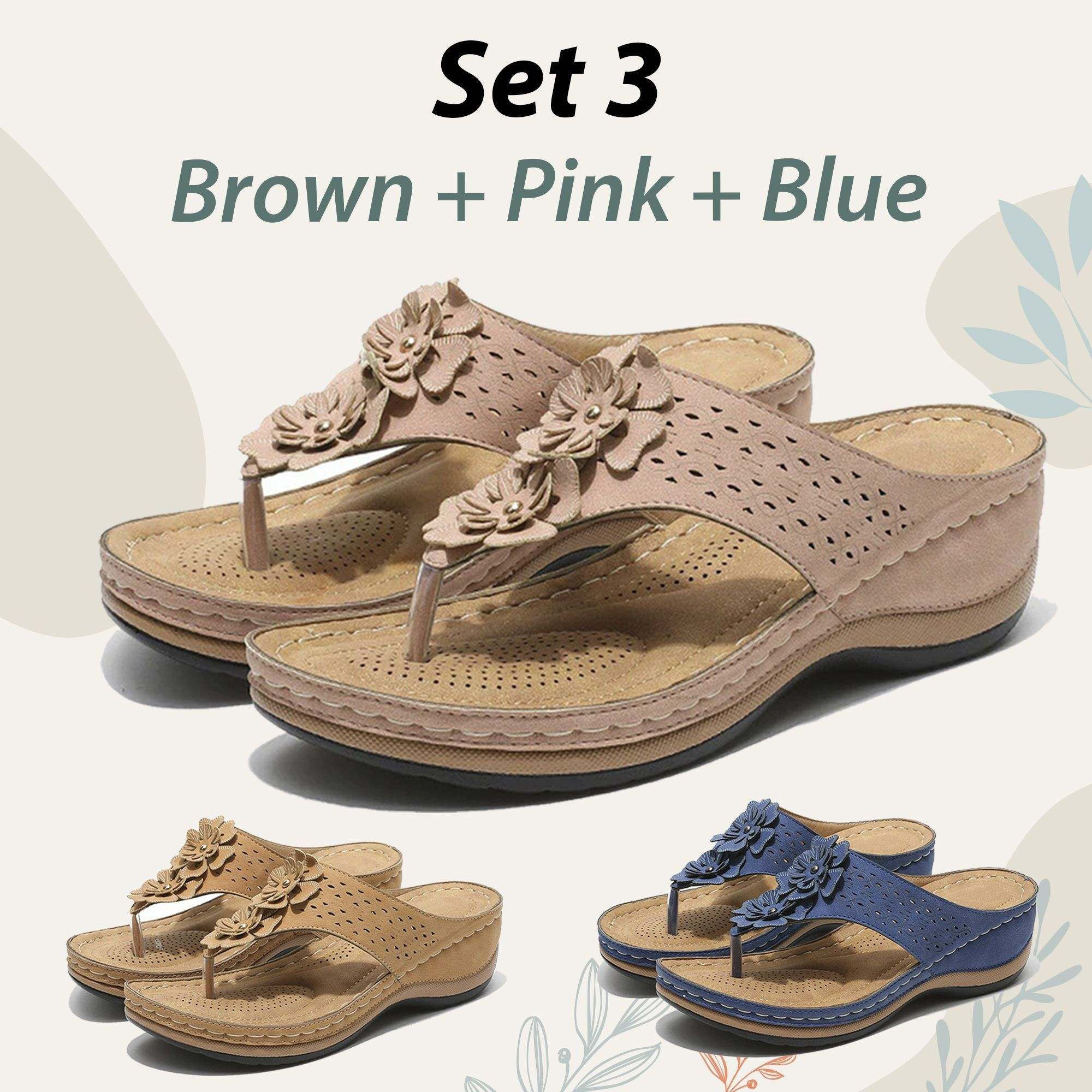 Women's Premium Orthopedic Wedge Flower Clip Toe Sandals