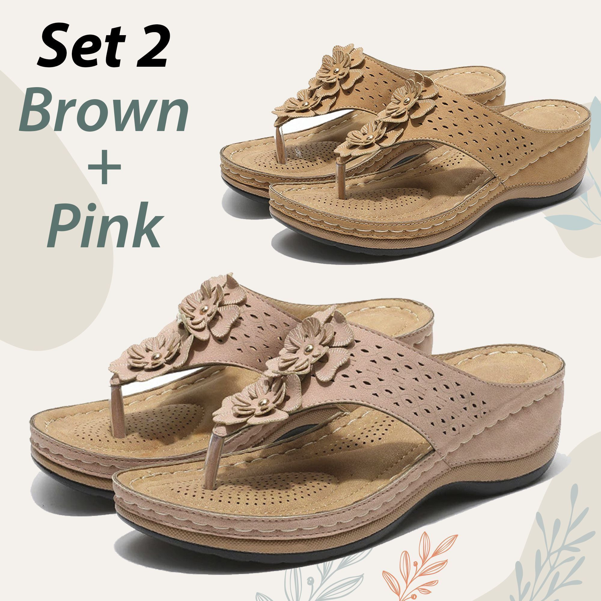 Women's Premium Orthopedic Wedge Flower Clip Toe Sandals