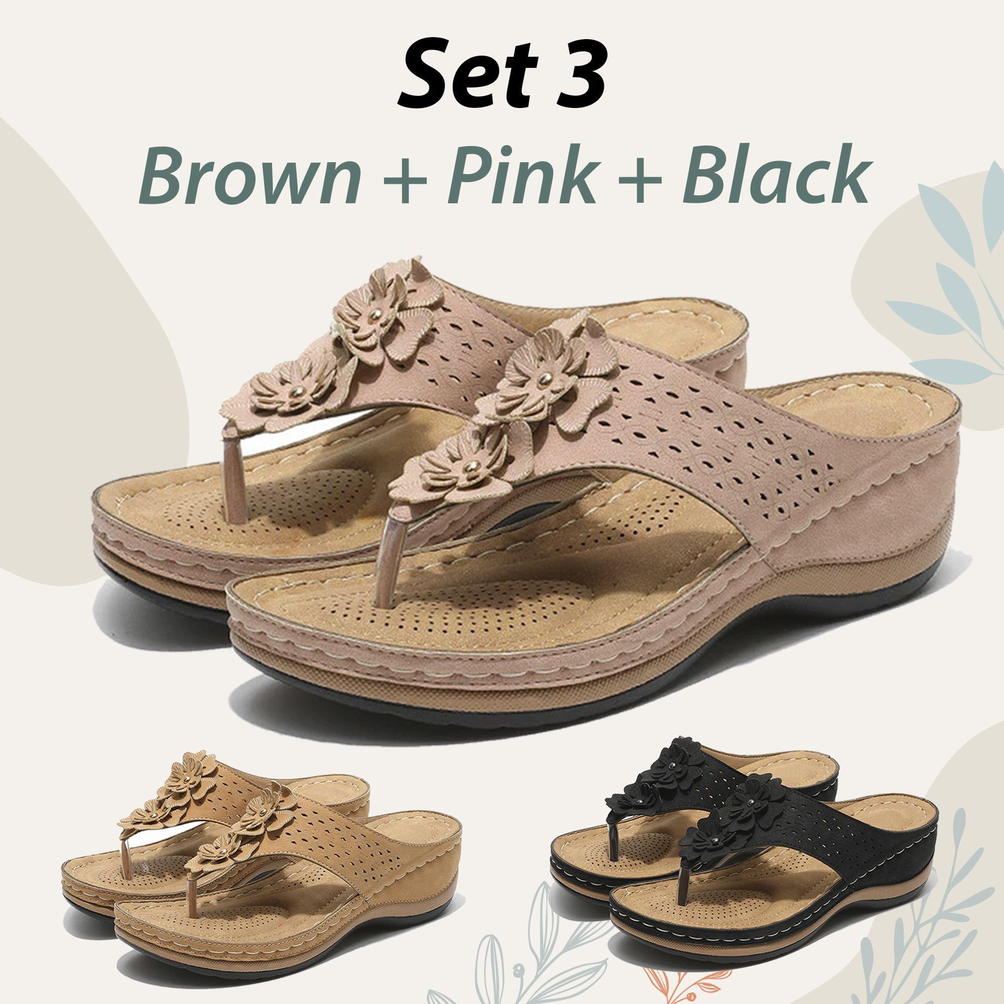 Women's Premium Orthopedic Wedge Flower Clip Toe Sandals