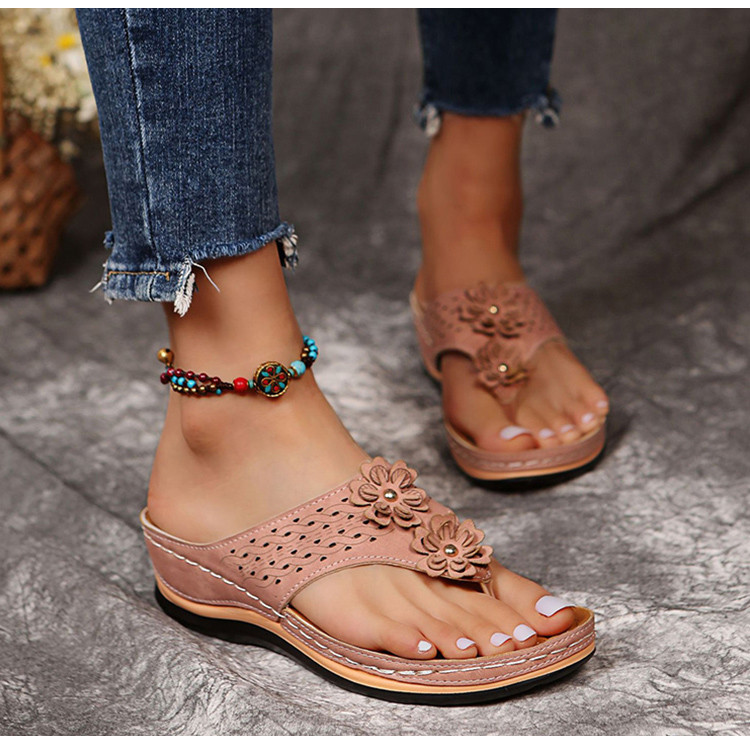 Women's Premium Orthopedic Wedge Flower Clip Toe Sandals