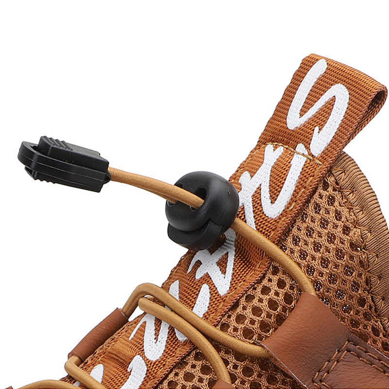 MEN'S OUTDOOR GENUINE LEATHER MESH HALF PACK SANDALS