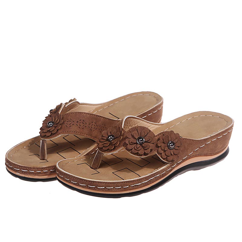 WOMEN'S LIGHTWEIGHT FLOWERS CLIP TOE SANDALS