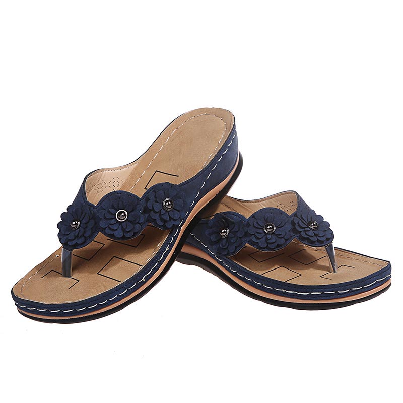 WOMEN'S LIGHTWEIGHT FLOWERS CLIP TOE SANDALS