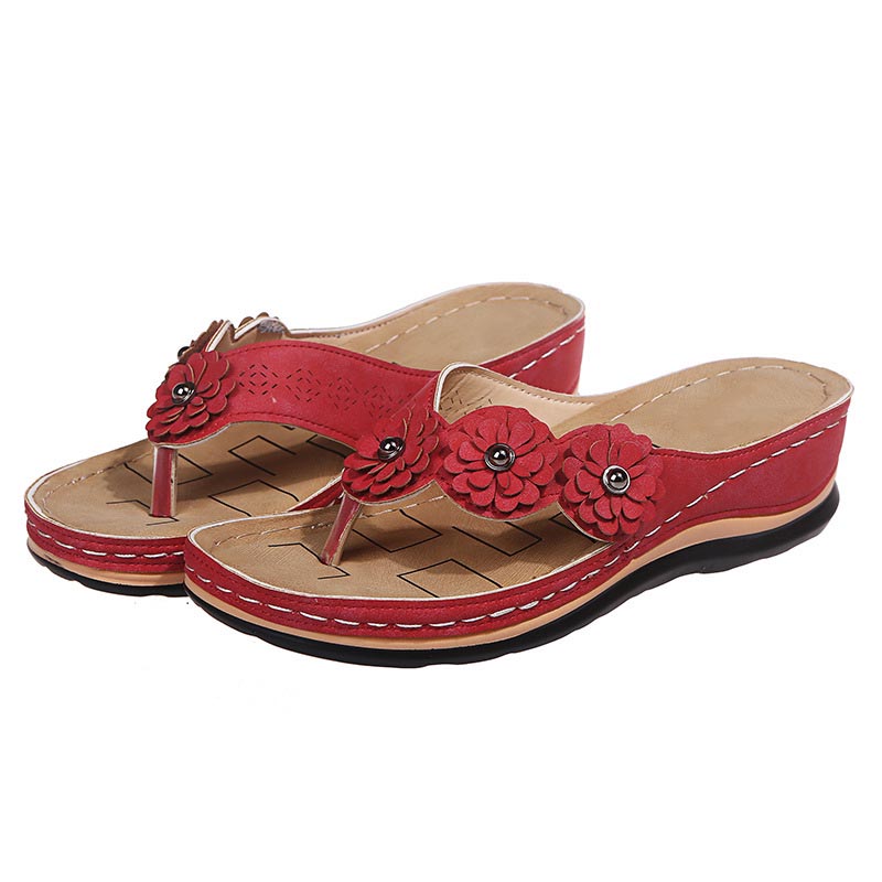 WOMEN'S LIGHTWEIGHT FLOWERS CLIP TOE SANDALS