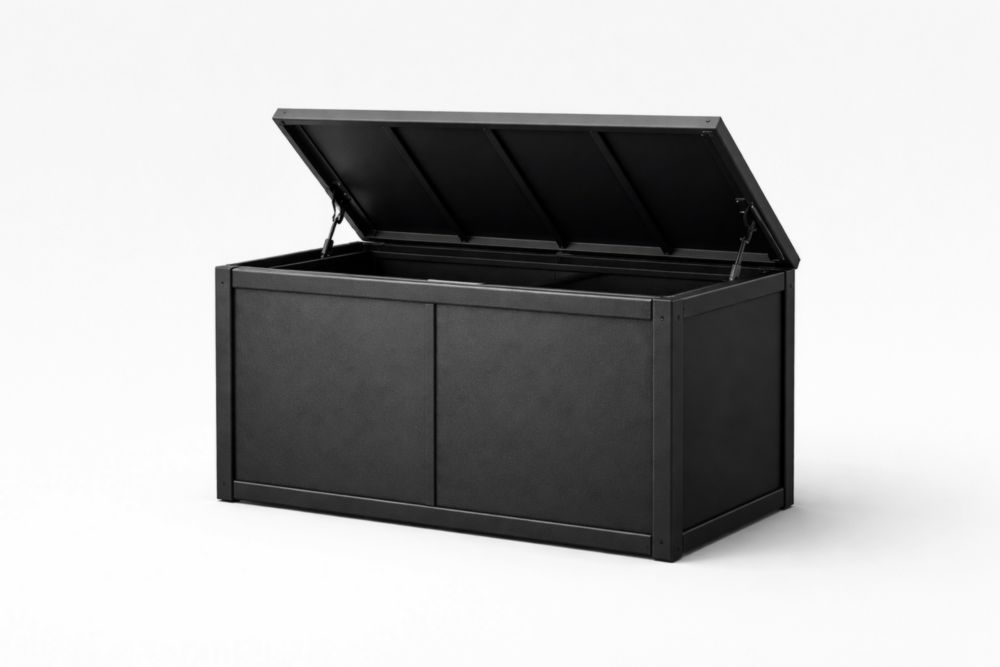 Contenitore in Metallo Nero per Interni ed Esterni 120x60x50 cm