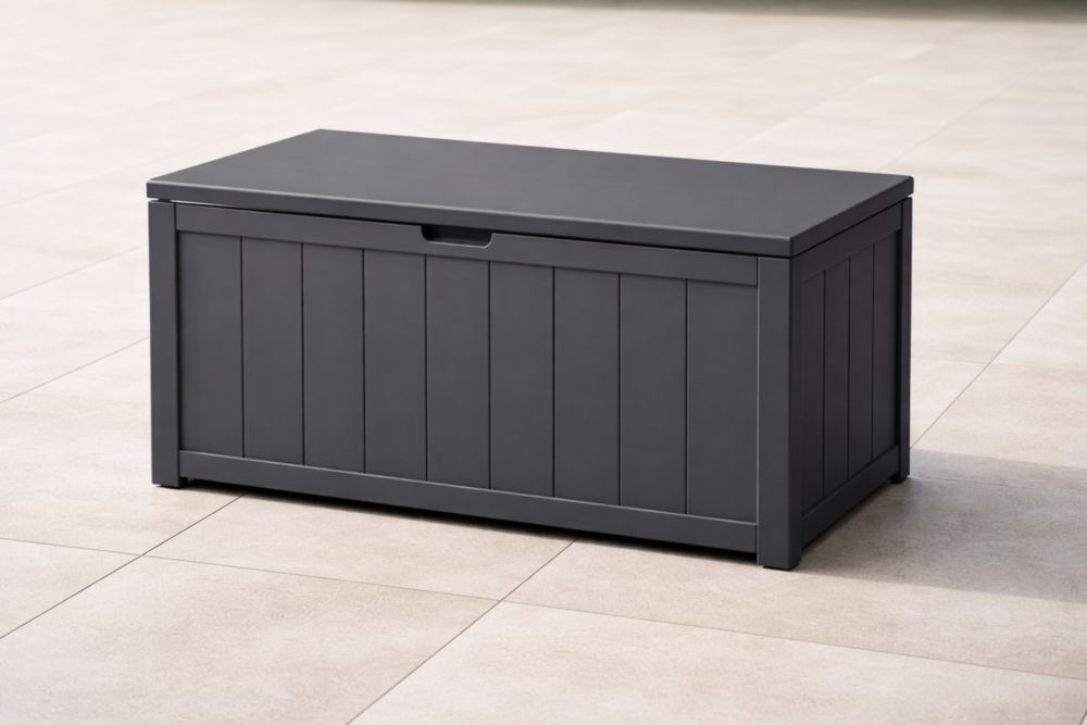 Cassapanca in Resina Antracite 117x45x57 cm