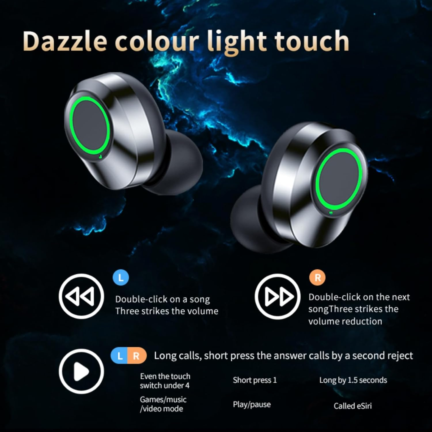 High-definition mirror screen LED display headphones