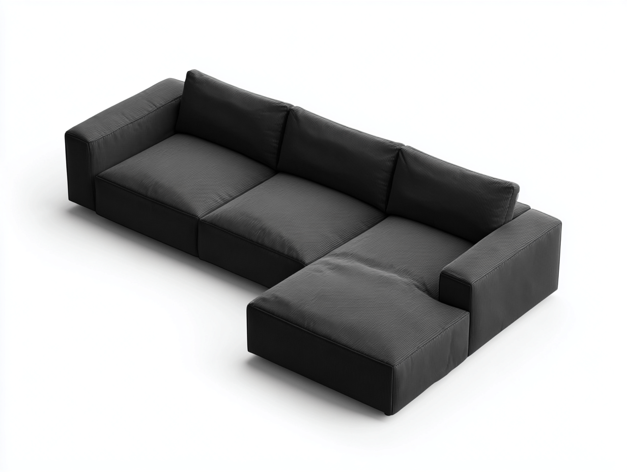 Canapé d’angle 260x180x85 cm Noir Style moderne-Nestmyloft