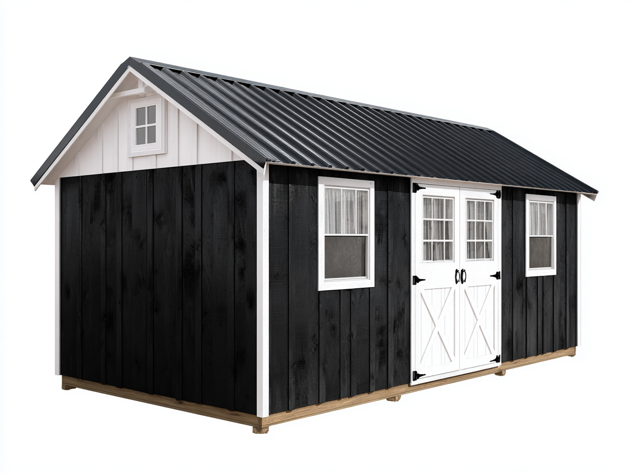 Abri de jardin 205x165x195 cm Noir Style classique-Nestmyloft