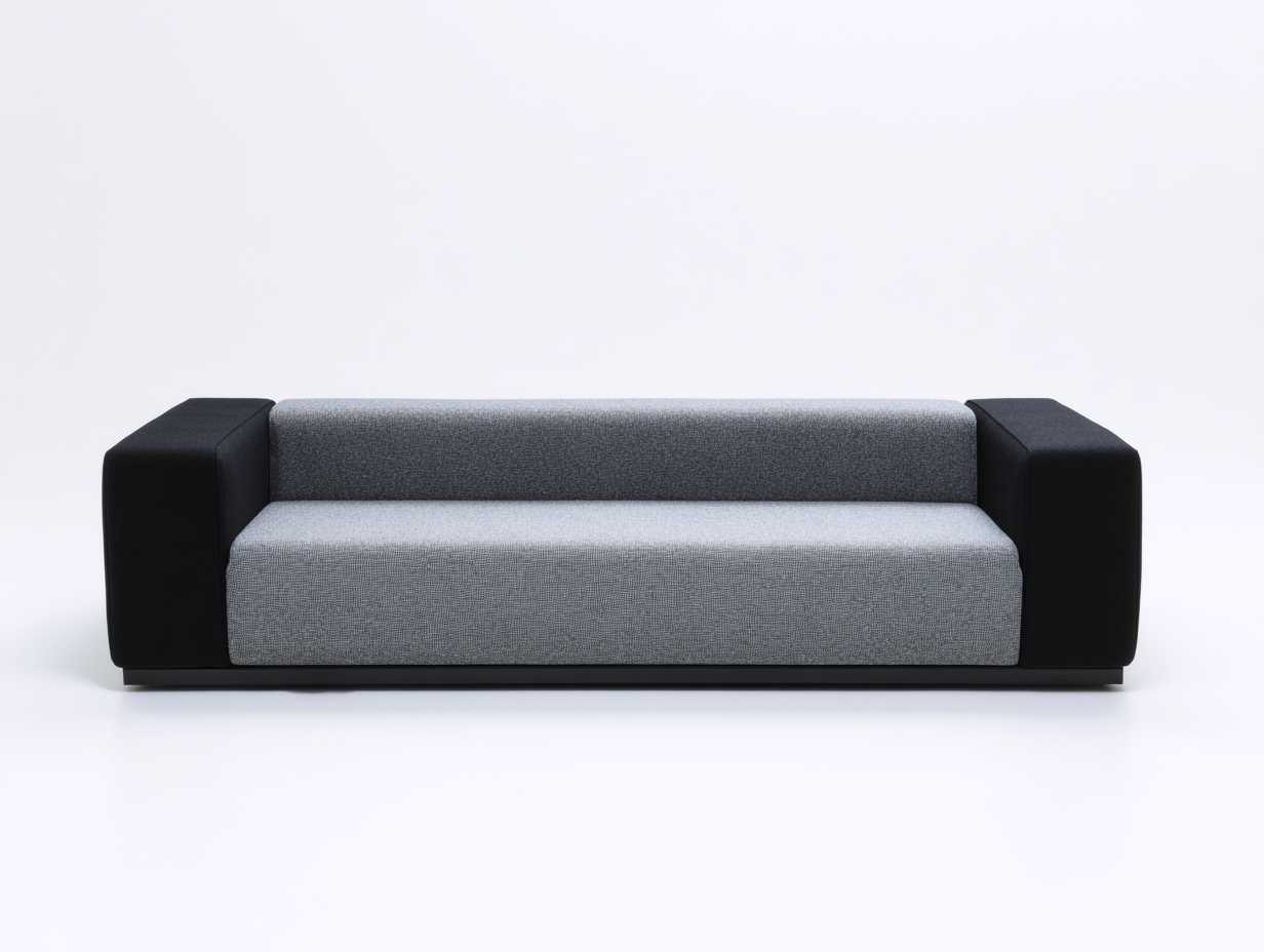 Canapé 2 places 195x90x78 cm Noir/Gris Style modulaire-Nestmyloft