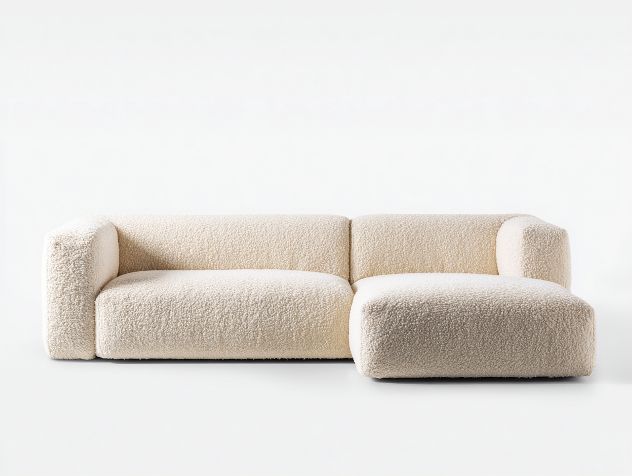 Canapé d’angle 240x165x78 cm Beige Style minimaliste-Nestmyloft