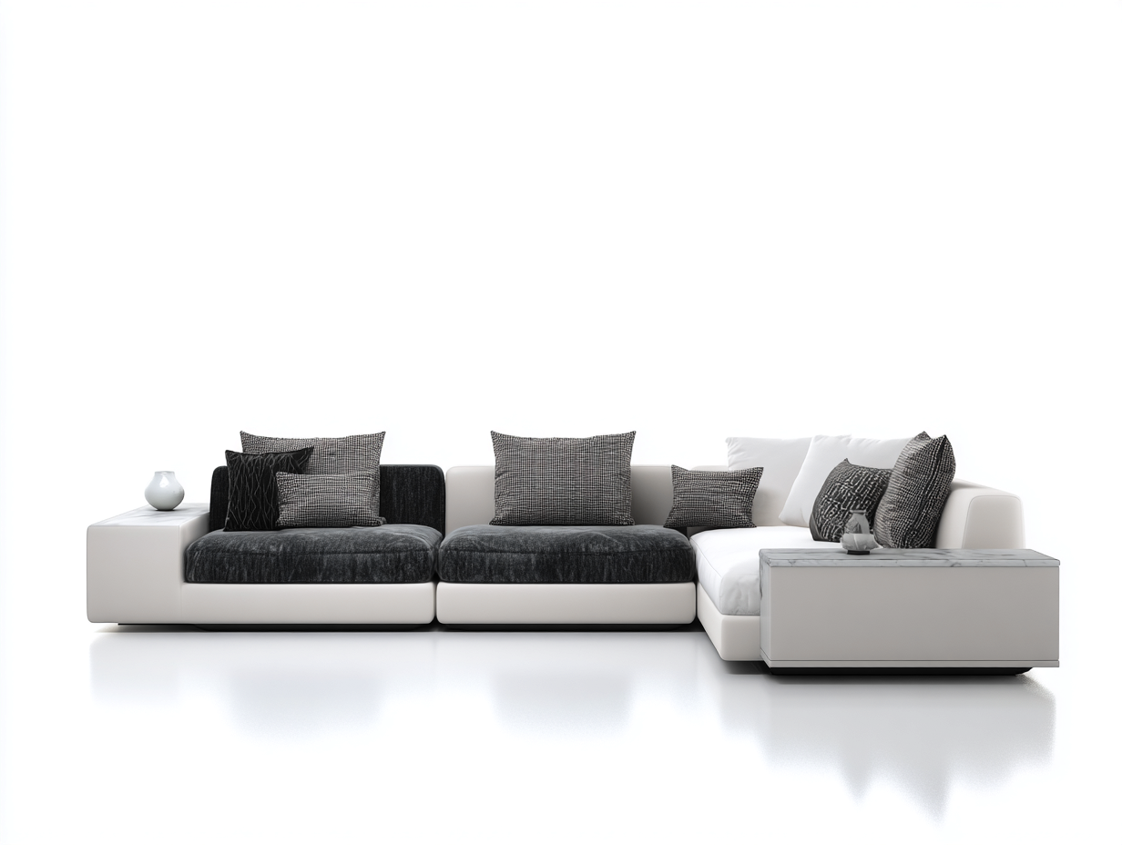 Canapé d’angle 280x190x86 cm Noir/Gris Style design-Nestmyloft