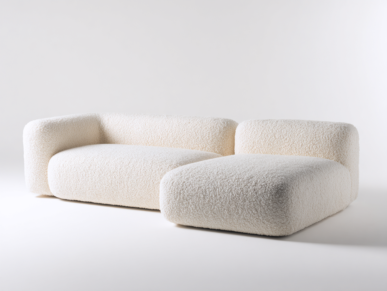 Canapé d’angle 245x170x80 cm Beige clair Style organique-Nestmyloft