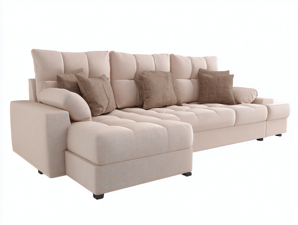 Canapé d’angle 270x185x86 cm Beige Style confortable-Nestmyloft