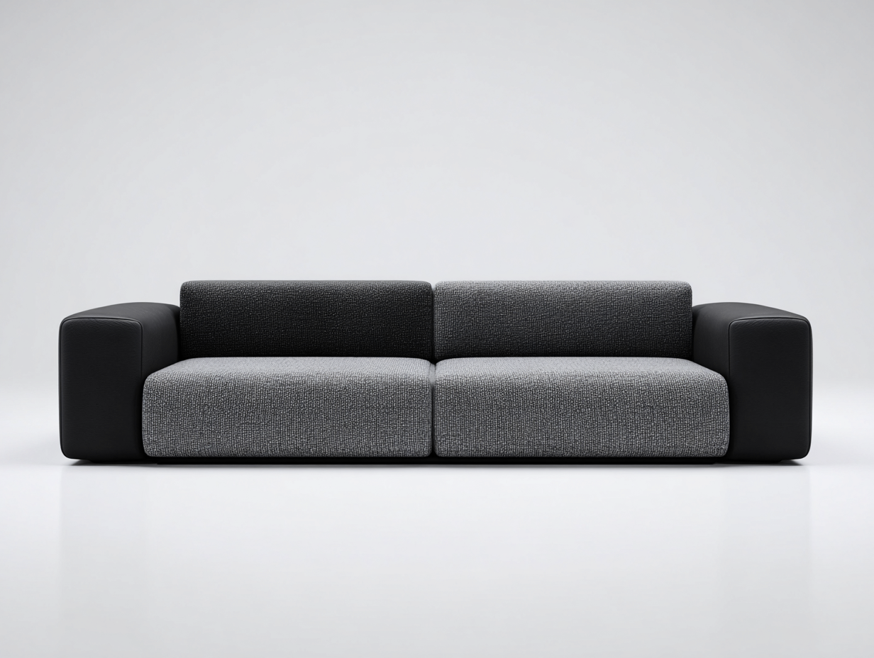 Canapé 2 places 200x95x80 cm Noir Style moderne-Nestmyloft