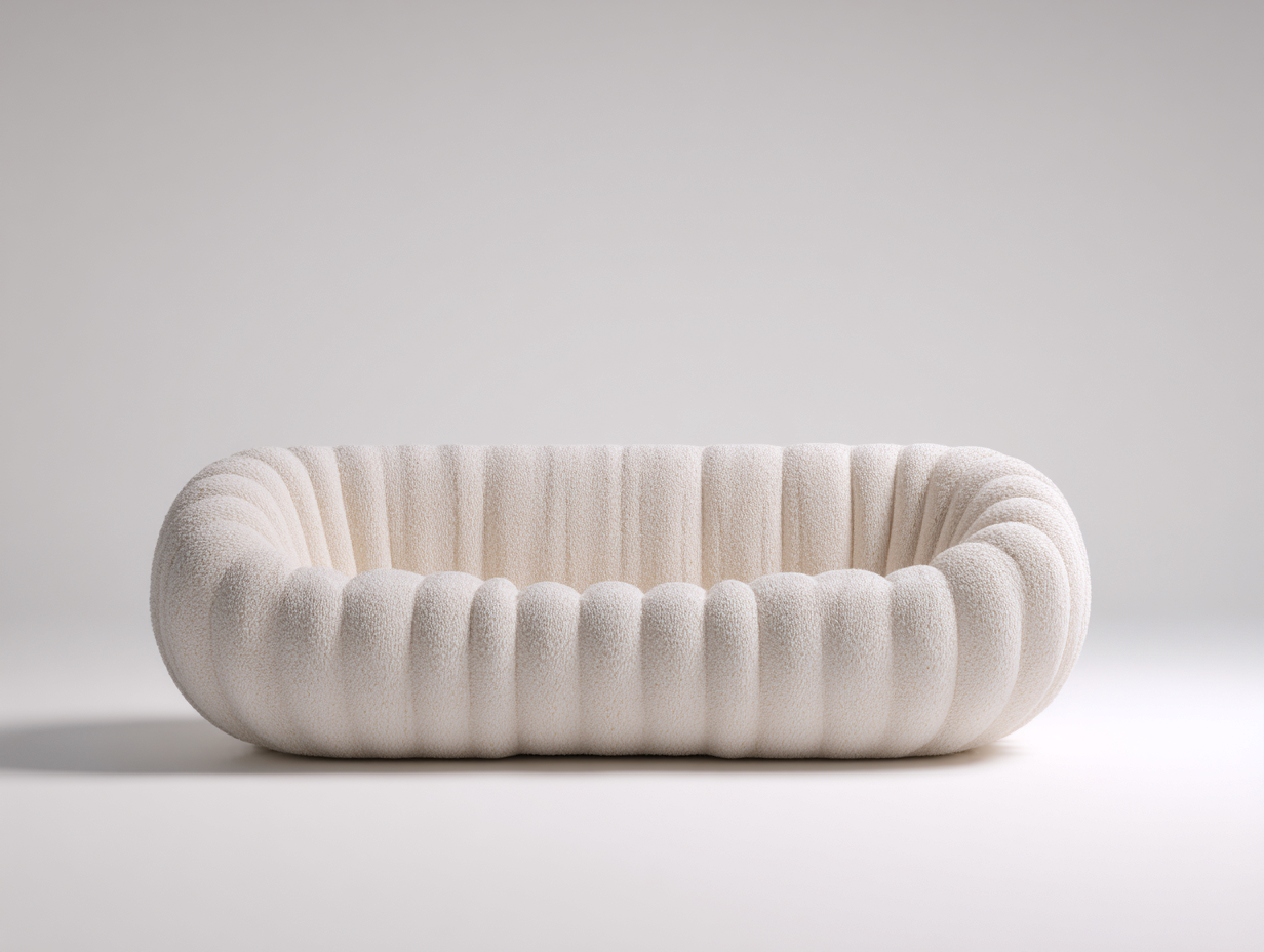 Canapé 2 places 185x92x78 cm Beige clair Style sculptural-Nestmyloft