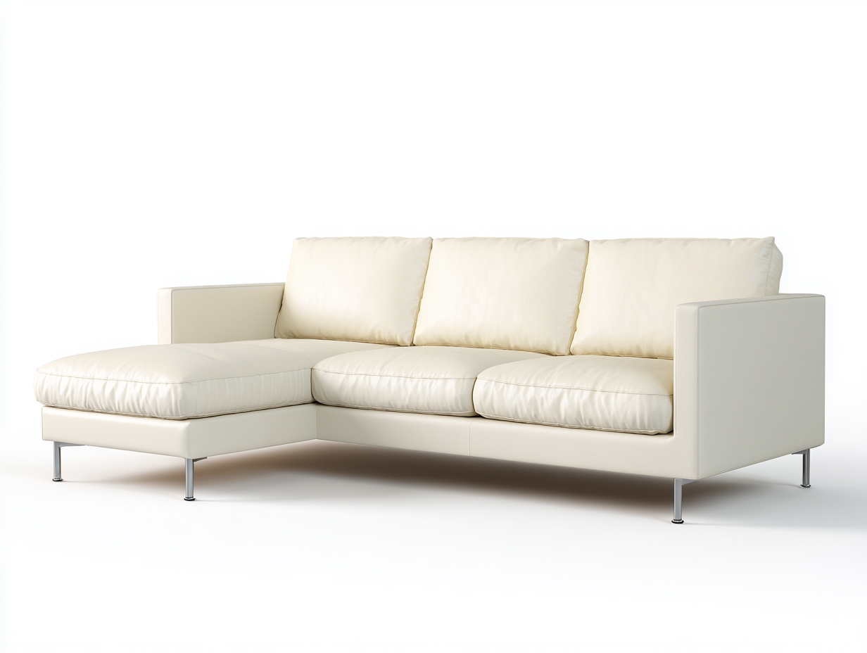 Canapé d’angle 265x180x85 cm Blanc Style moderne-Nestmyloft